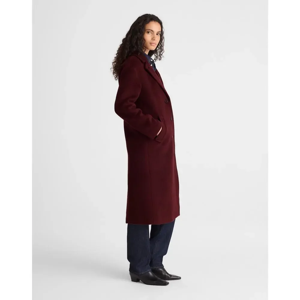 Madewell Women's The Alonzo Wool Alpaca Blend Coat Smoked Claret Size XL NWT